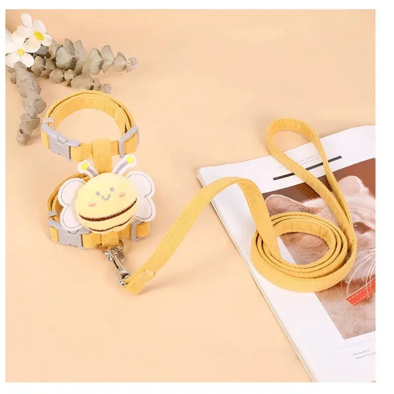 Cat Harness Leash Collar Set