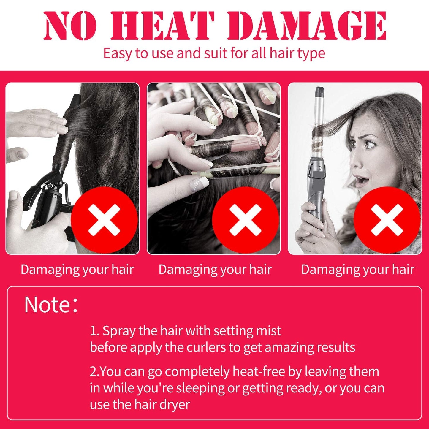 Reusable Hair Curlers ( Pack of 12 )