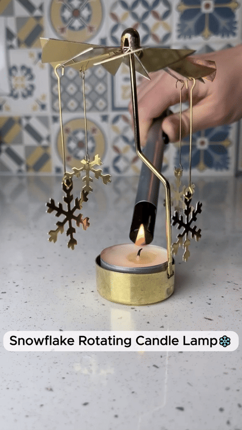 Snowflake Rotating Candle Lamp❄️