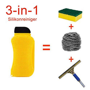 3-in-1 silicone cleaning brush