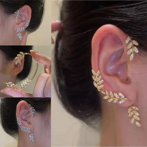 Luxury Detachable Leaf Earrings Without Piercing Wearing (Pair)