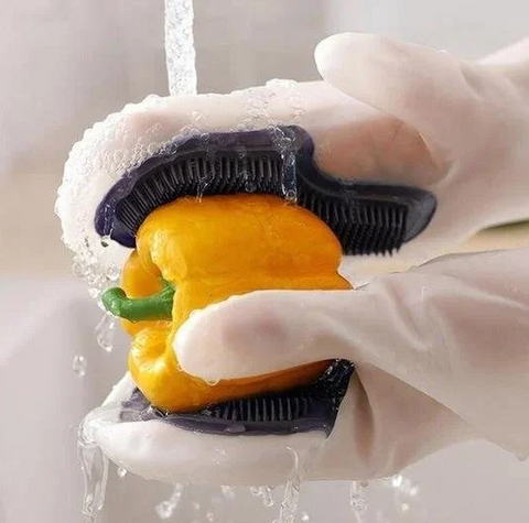 Dishwashing gloves with food standard silicone ( 1 PAIR)