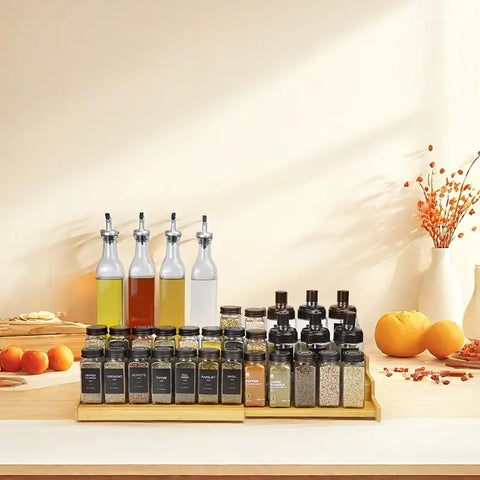 Bamboo Spice Rack For Kitchen