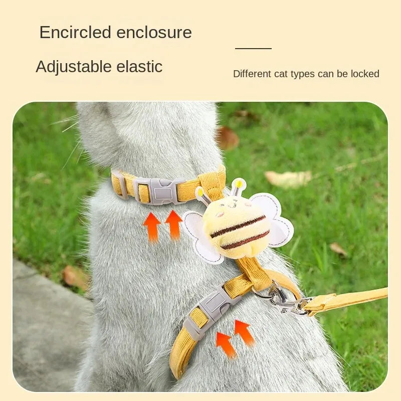 Cat Harness Leash Collar Set