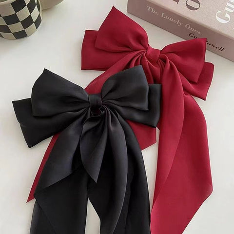 Elegant Fairy Bow Hairclip pack of 2 ( 1 black and 1 red )