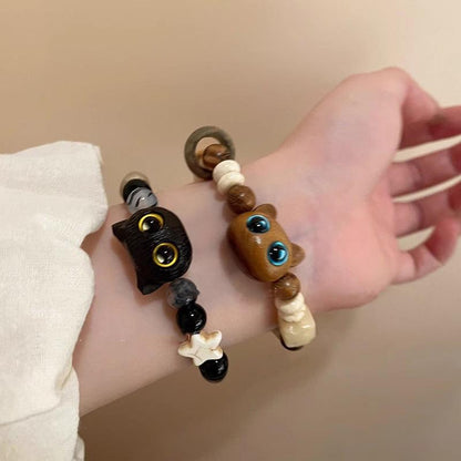 Cute Cat Bead Bracelet Set