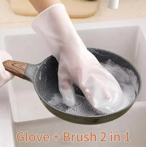 Dishwashing gloves with food standard silicone ( 1 PAIR)