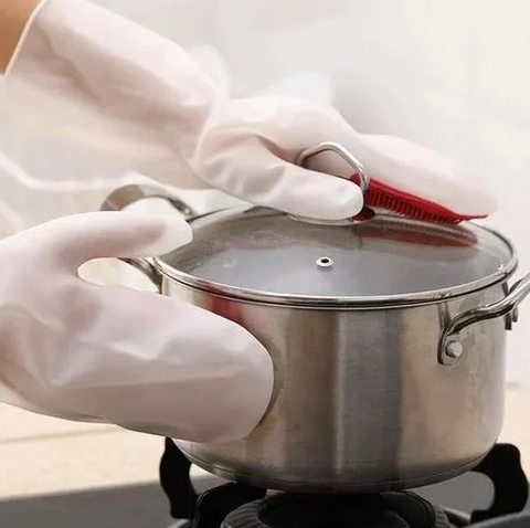 Dishwashing gloves with food standard silicone ( 1 PAIR)