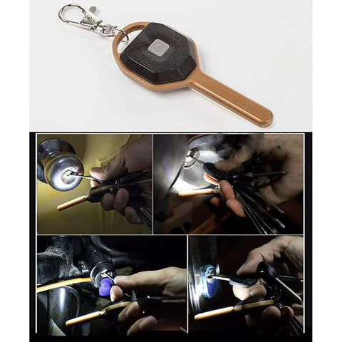 Mini LED Flashlight Light Key Shape Keychain