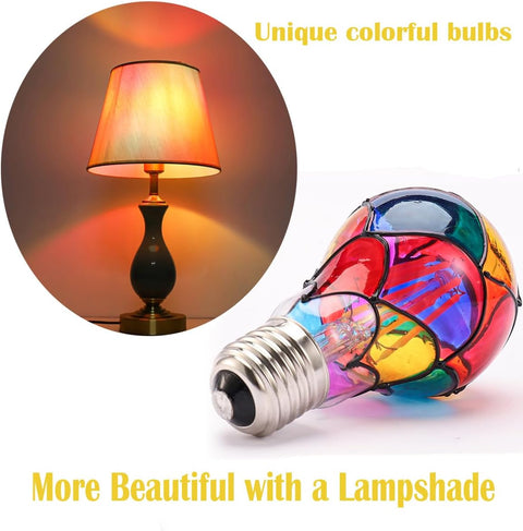 Stained Glass Decoration LED Light Bulb ( Pack of 2 Bulbs )
