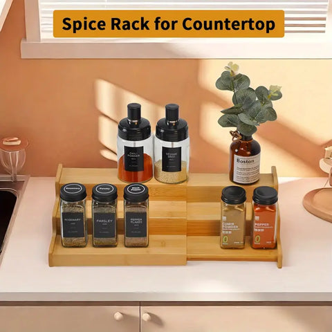 Bamboo Spice Rack For Kitchen