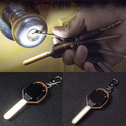 Mini LED Flashlight Light Key Shape Keychain