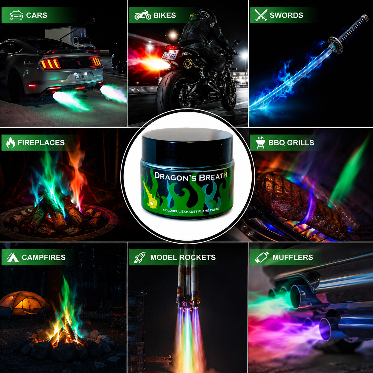 🌈 Colorful Exhaust Flame Paste