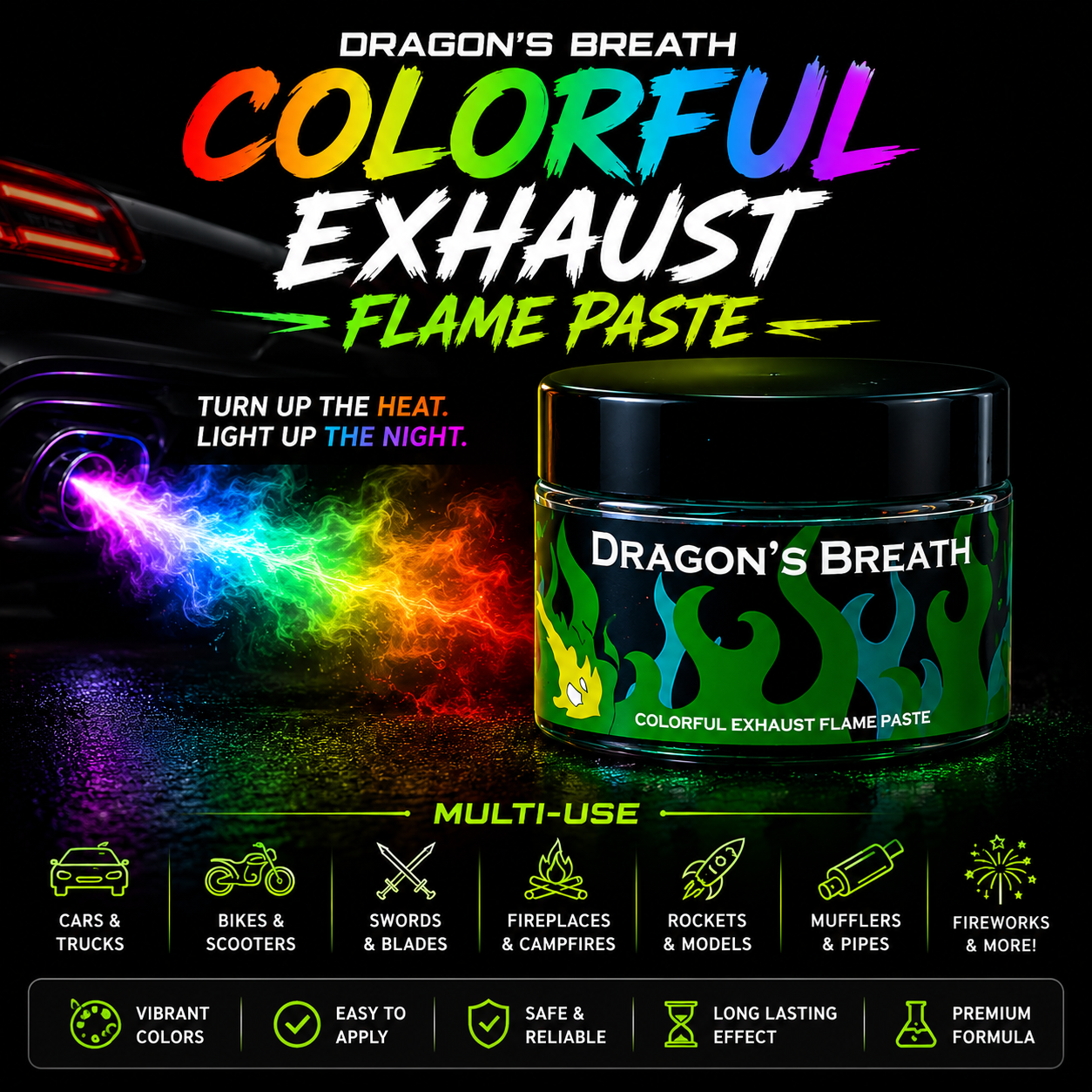 🌈 Colorful Exhaust Flame Paste