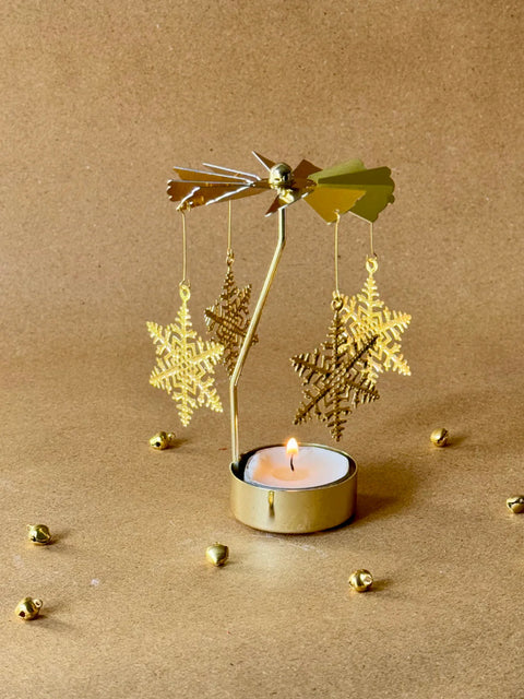 Snowflake Rotating Candle Lamp❄️