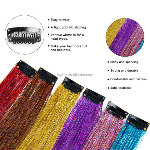 Glitter Hair Tinsel Extensions