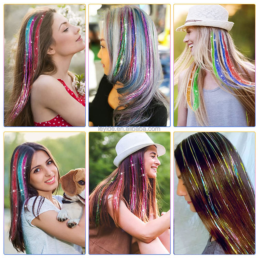 Glitter Hair Tinsel Extensions