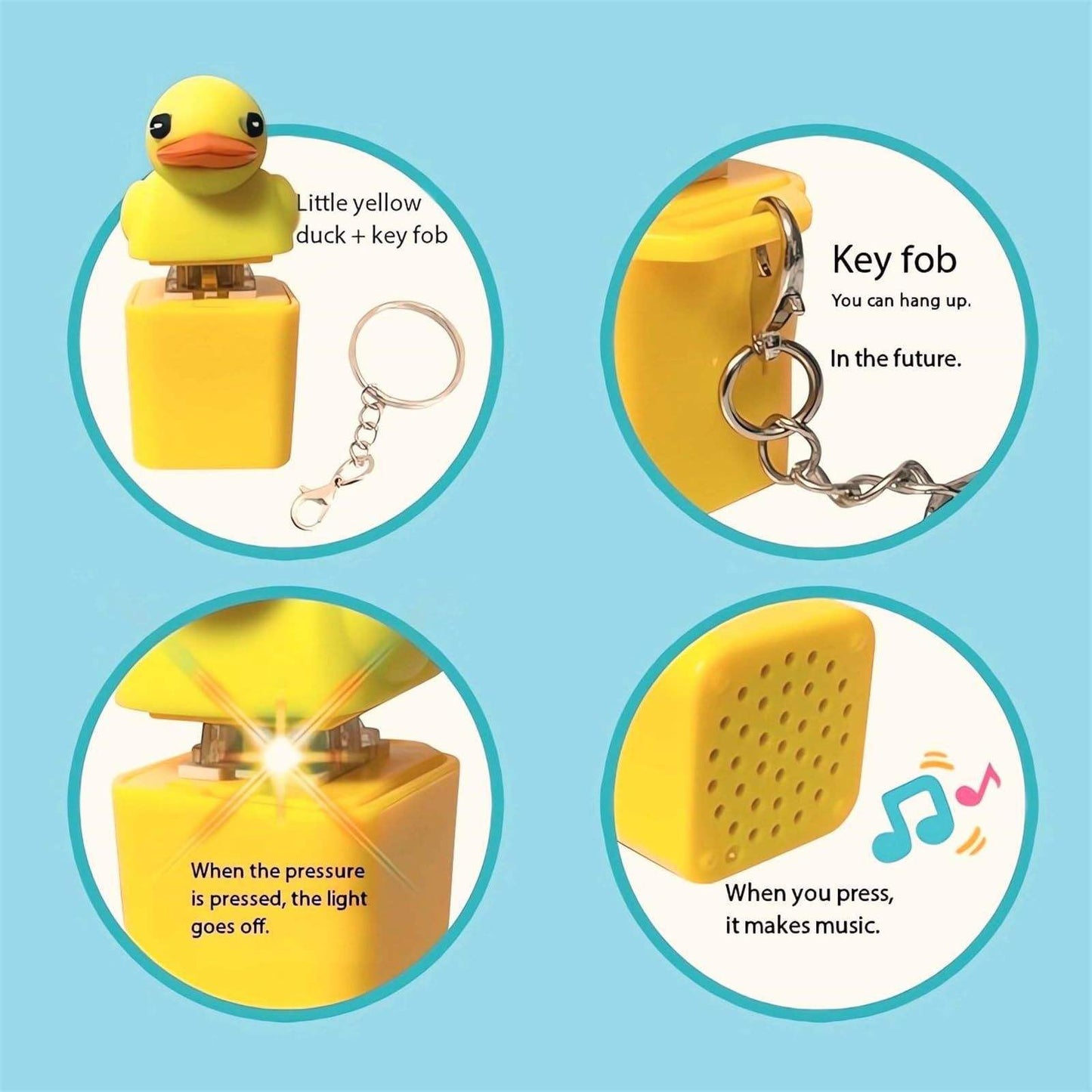🦆Duck Light & Sound Keychain🌈