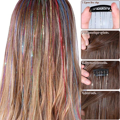 Glitter Hair Tinsel Extensions