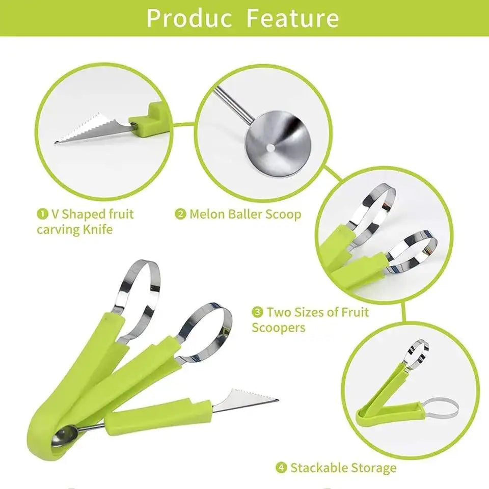4 in 1 Fruit Rotary Carving Cutter Knife