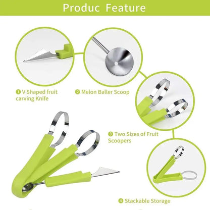 4 in 1 Fruit Rotary Carving Cutter Knife