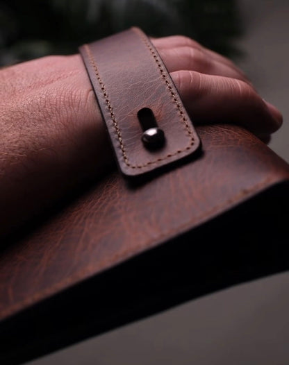 Leather Hand Strap Wallet Case