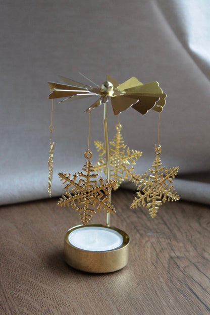 Snowflake Rotating Candle Lamp❄️