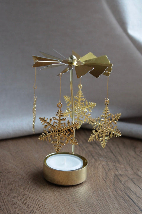 Snowflake Rotating Candle Lamp❄️