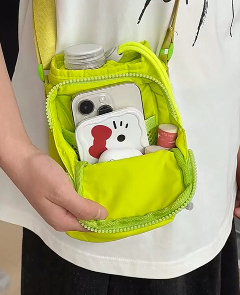 Strap Bag With Water Bottle Compartment