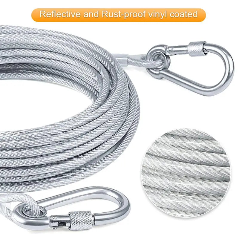 Stainless Steel PVC Coated Clothesline, Portable Windproof Indoor/Outdoor