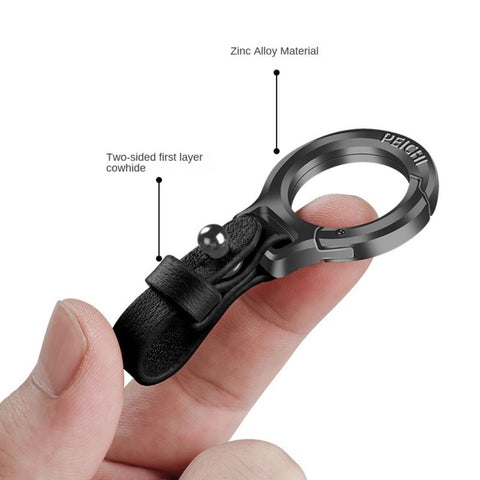Portable Zinc Alloy Leather Keychain