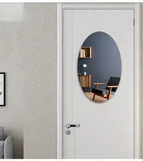 Oval Shape Self Adhesive Acrylic Wall Mirror
