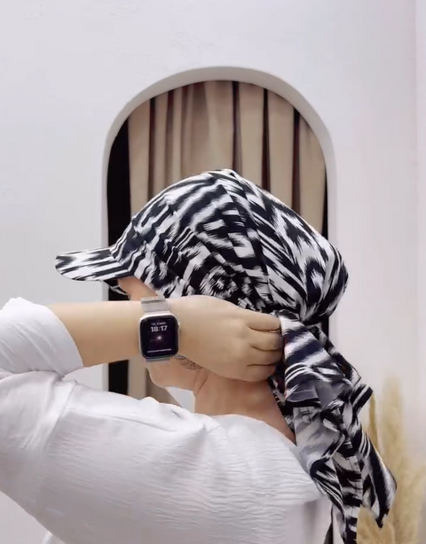 Fashion Tie wear Curved Hijab Hat