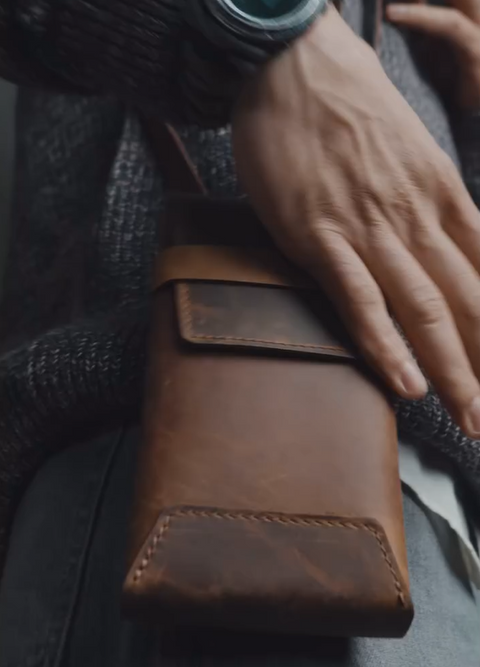 Leather Travel Crossbody Sling Bag&nbsp;