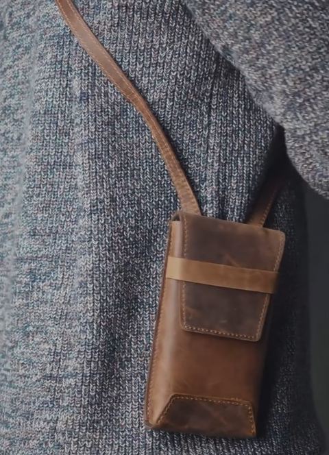 Leather Travel Crossbody Sling Bag&nbsp;