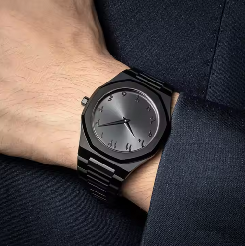 Stainless Steel Arabic Dial  Luxury Mens Quartz Watch