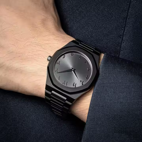 Stainless Steel Arabic Dial  Luxury Mens Quartz Watch