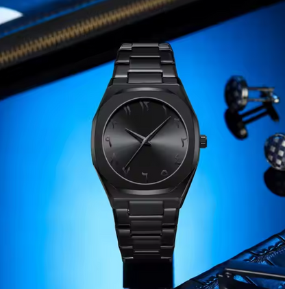 Stainless Steel Arabic Dial  Luxury Mens Quartz Watch