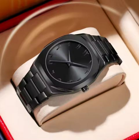 Stainless Steel Arabic Dial  Luxury Mens Quartz Watch