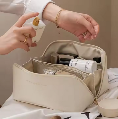 Waterproof PU Leather Toiletries Organizer Bag