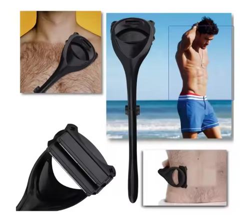 Foldable back and body razor