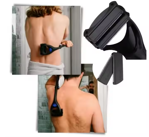 Foldable back and body razor