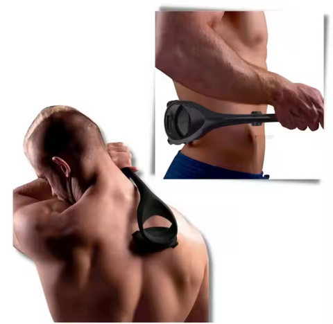 Foldable back and body razor