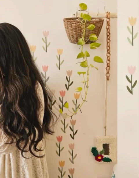 DIY High Quality Tulip & Sunflower Wall Stickers ( imported )