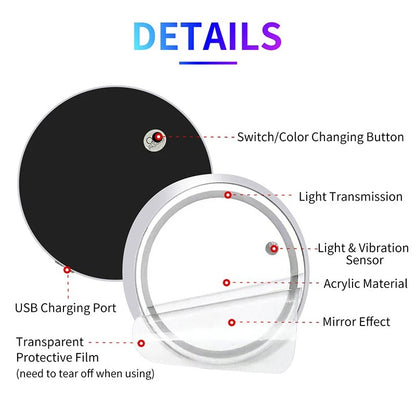 Color Changing Car LED Cup Holder Light Mats ( pack of 2 )