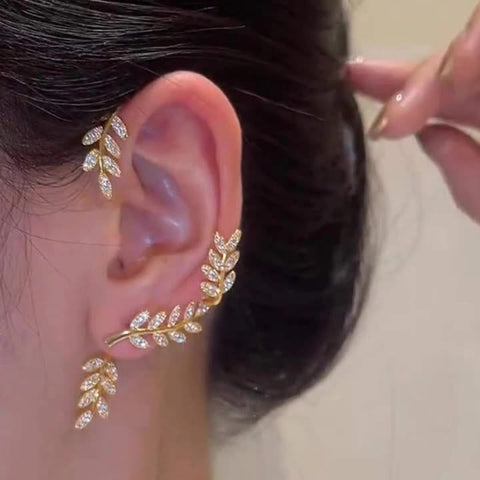 Luxury Detachable Leaf Earrings Without Piercing Wearing (Pair)