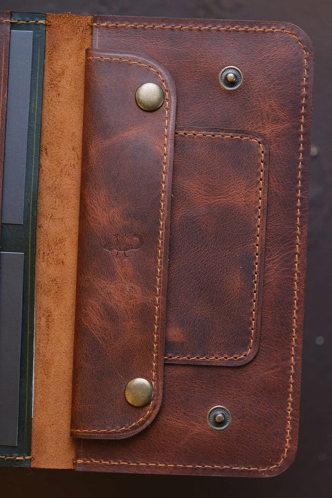 Leather Wallet with Phone Pocket