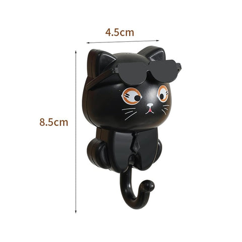 Playful Cat Sunglasses Key Hooks