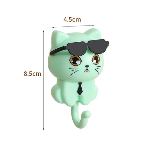 Playful Cat Sunglasses Key Hooks