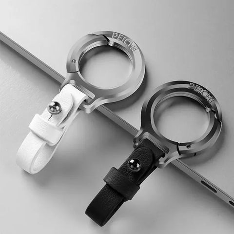 Portable Zinc Alloy Leather Keychain